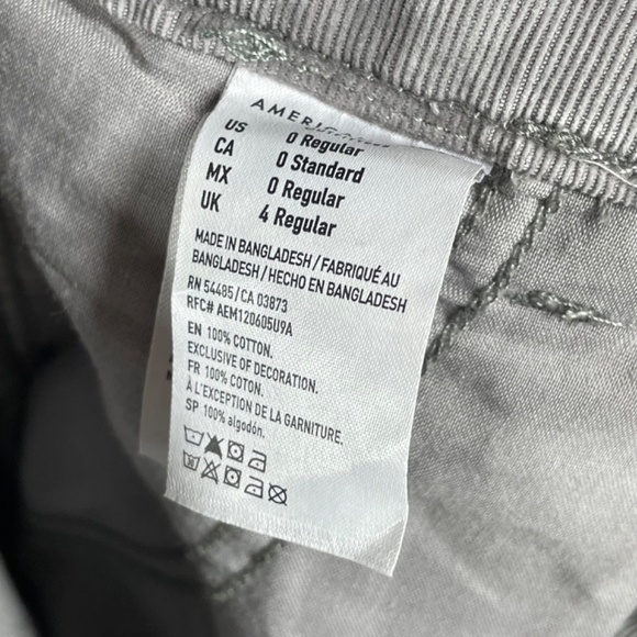 NEW American Eagle Outfitters Pants Womens 0 gray corduroy straight taper casual - Picture 6 of 10